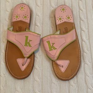 Steven Salario Leather “K”shoes(jack rogers style)